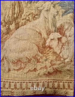 Antique 19th Century Large English Tapestry from Early 1800's Pastoral Scene OLD