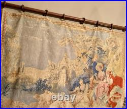 Antique 19th Century Large English Tapestry from Early 1800's Pastoral Scene OLD