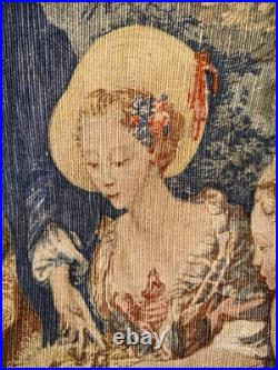 Antique 19th Century Large English Tapestry from Early 1800's Pastoral Scene OLD