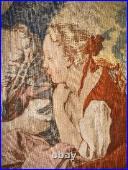 Antique 19th Century Large English Tapestry from Early 1800's Pastoral Scene OLD