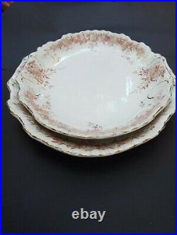 Antique 2 Burgess &Leigh Semi Porcelain Turkey Platters Burslem England Vintage