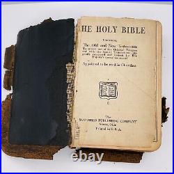 Antique Bible Old & New Testaments Saafield Leather Bound Black His Majesty VTG