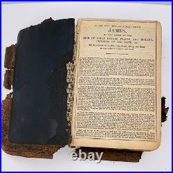 Antique Bible Old & New Testaments Saafield Leather Bound Black His Majesty VTG