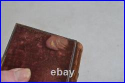 Antique Bible velvet covers silver clasp 5x3.25 pre civil war 1852 original