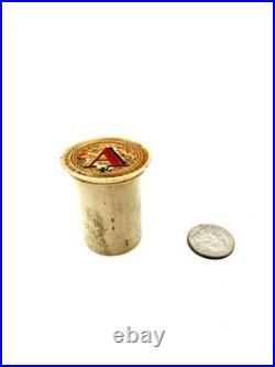 Antique Bone Alphabet Counters Set 26 Letters Box Early 1800s