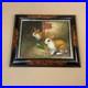 Antique Bunny Rabbit Oil Painting Picture Vintage Wooden Frame Realist Herring