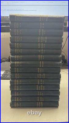 Antique Dickens Works Vintage Blue Cloth Book Set Decorative Classic Literature