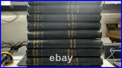 Antique Dickens Works Vintage Blue Cloth Book Set Decorative Classic Literature