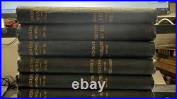 Antique Dickens Works Vintage Blue Cloth Book Set Decorative Classic Literature