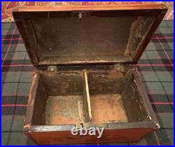 Antique ENGLISH GEORGE III WOOD SHELL INLAID TEA CADDY c. 1830