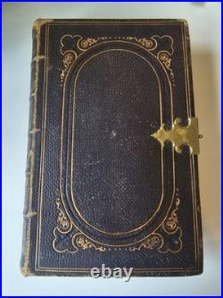 Antique Edinburgh Leather Bound Bible With Brass Clip Vintage Bible
