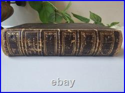 Antique Edinburgh Leather Bound Bible With Brass Clip Vintage Bible