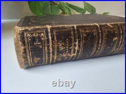 Antique Edinburgh Leather Bound Bible With Brass Clip Vintage Bible