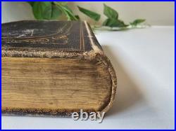 Antique Edinburgh Leather Bound Bible With Brass Clip Vintage Bible