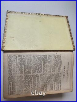 Antique Edinburgh Leather Bound Bible With Brass Clip Vintage Bible