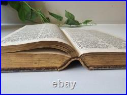 Antique Edinburgh Leather Bound Bible With Brass Clip Vintage Bible