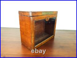 Antique Edwardian English Wooden Post Box Country Estate Glass Postal Box 1910s