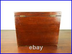 Antique Edwardian English Wooden Post Box Country Estate Glass Postal Box 1910s