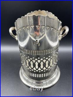 Antique Edwardian Mappin & Webb Wine Bottle Coaster Vintage English Silver Plate