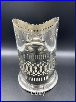 Antique Edwardian Mappin & Webb Wine Bottle Coaster Vintage English Silver Plate