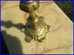 Antique English 18th Century Brass Candle Holder Vintage