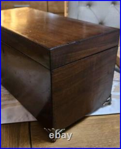 Antique English 19th C Wooden Tea Caddy Box Gregorian England Staffordshire