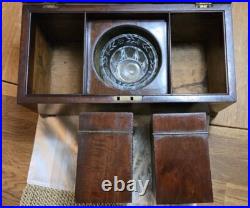 Antique English 19th C Wooden Tea Caddy Box Gregorian England Staffordshire