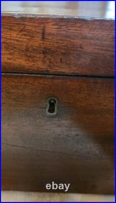 Antique English 19th C Wooden Tea Caddy Box Gregorian England Staffordshire