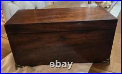 Antique English 19th C Wooden Tea Caddy Box Gregorian England Staffordshire
