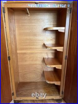 Antique English Art Deco Armoire 1930's Vintage Wardrobe Storage