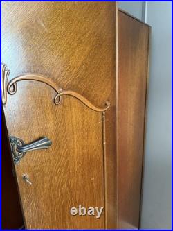Antique English Art Deco Armoire 1930's Vintage Wardrobe Storage