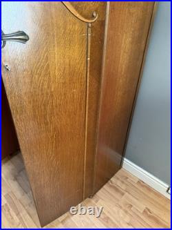 Antique English Art Deco Armoire 1930's Vintage Wardrobe Storage