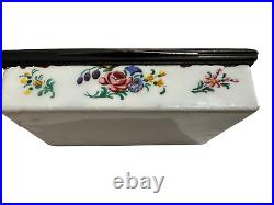 Antique English Battersea Bilston Enamel Table Snuff Box with Pastoral Scene Lid