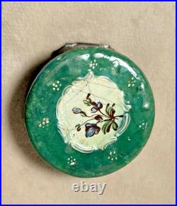 Antique English Bilston Battersea Enamel Snuff Trinket Box Lovely Scene READ 18C