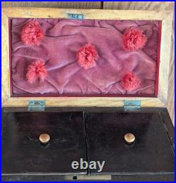 Antique English Burlwood Sarcophagus Tea Caddy Inside Lids Regency