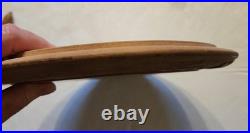 Antique English Carved Want Not Bread Board & 12 Engraved Bread Fork
