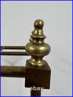 Antique English Cast Iron & Brass Vintage Umbrella Walking Stick Stand