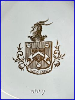 Antique English Derby Porcelain Armorial Soup Plate, Signed, ca. 1806-1815