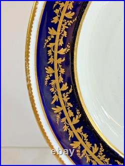 Antique English Derby Porcelain Armorial Soup Plate, Signed, ca. 1806-1815