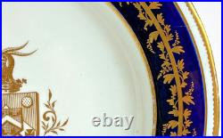Antique English Derby Porcelain Armorial Soup Plate, Signed, ca. 1806-1815