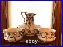 Antique English Keeling & Co Losol Ware Kensington Wash Set (13a)