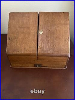 Antique English Oak Slant front Writing/Letter Box