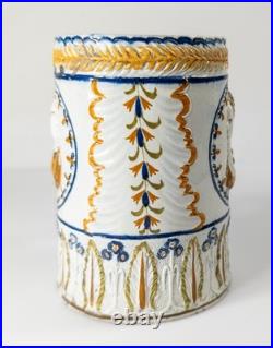 Antique English Pearlware Mug Tankard King George III Polychrome Make Do Repair