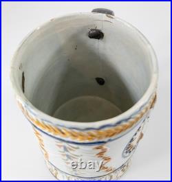 Antique English Pearlware Mug Tankard King George III Polychrome Make Do Repair