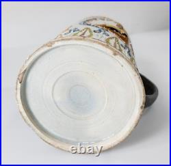 Antique English Pearlware Mug Tankard King George III Polychrome Make Do Repair
