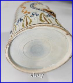 Antique English Pearlware Mug Tankard King George III Polychrome Make Do Repair