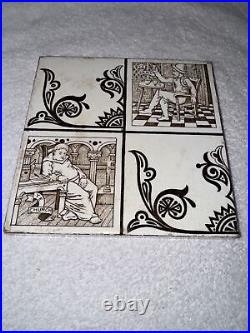 Antique English Picture Tile Wedgwood, Ye Army/Ye Church #269 (F-3)
