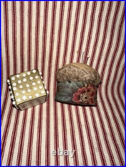 Antique English Pin Cube With Pin Cushion
