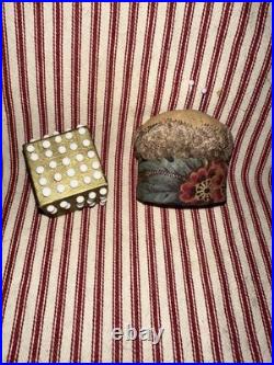 Antique English Pin Cube With Pin Cushion