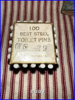 Antique English Pin Cube With Pin Cushion